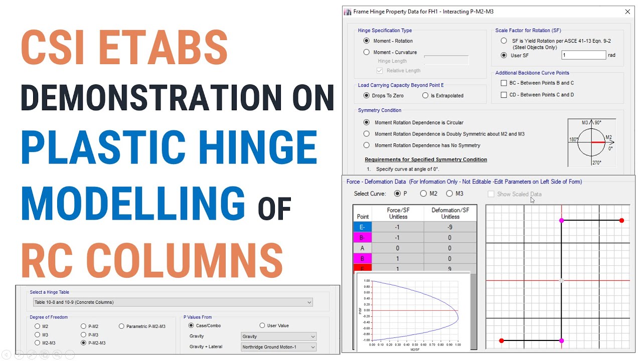 25 - CSI ETABS Demonstration on Plastic Hinge Modelling of RC Columns (ASCE/SEI 41-17 Approach)