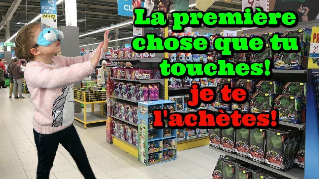 Ce que tu touches je te l'achètes! challenge les yeux bandés + TAG