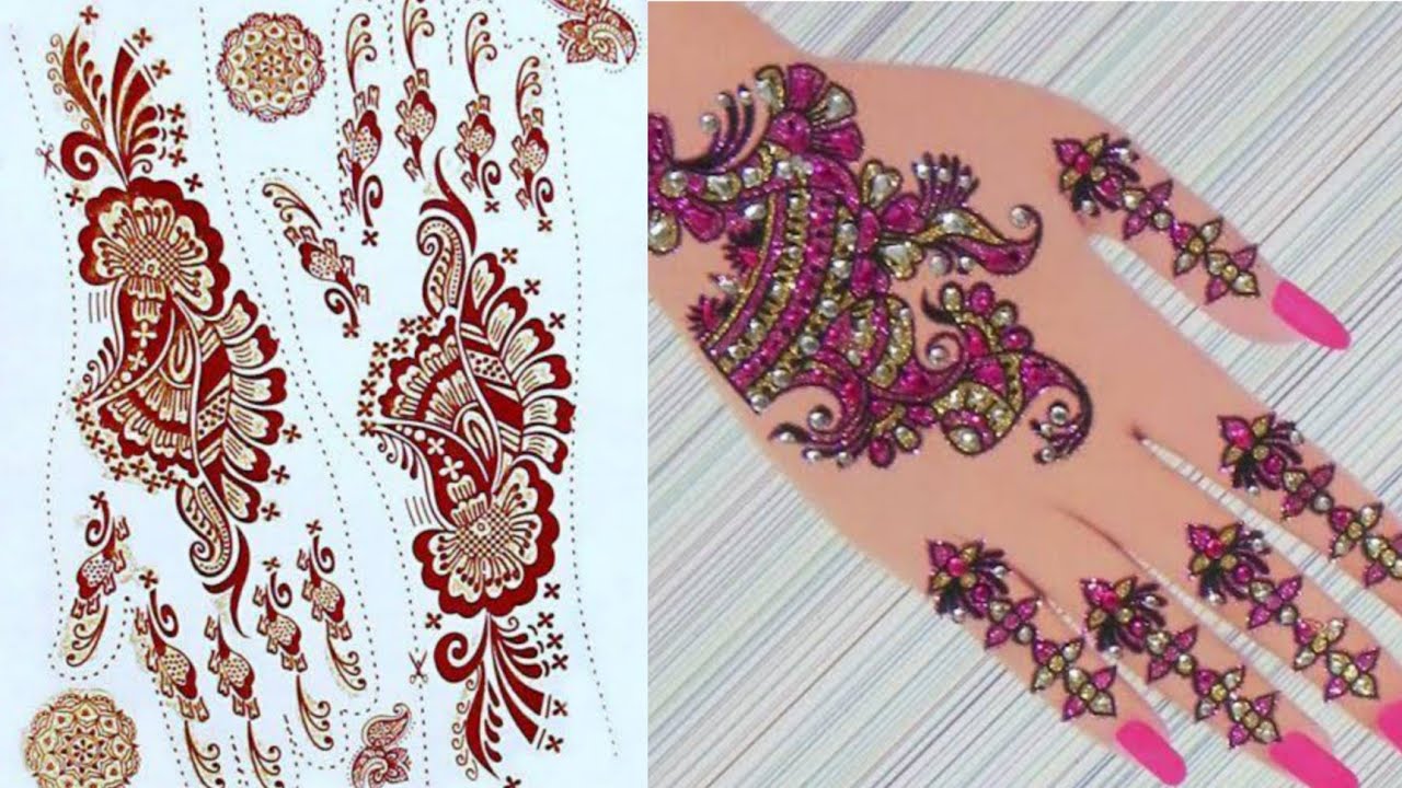 Glitter Mehndi Sticker || Temporary Tattoos tutorial || Miss Queen mehndi