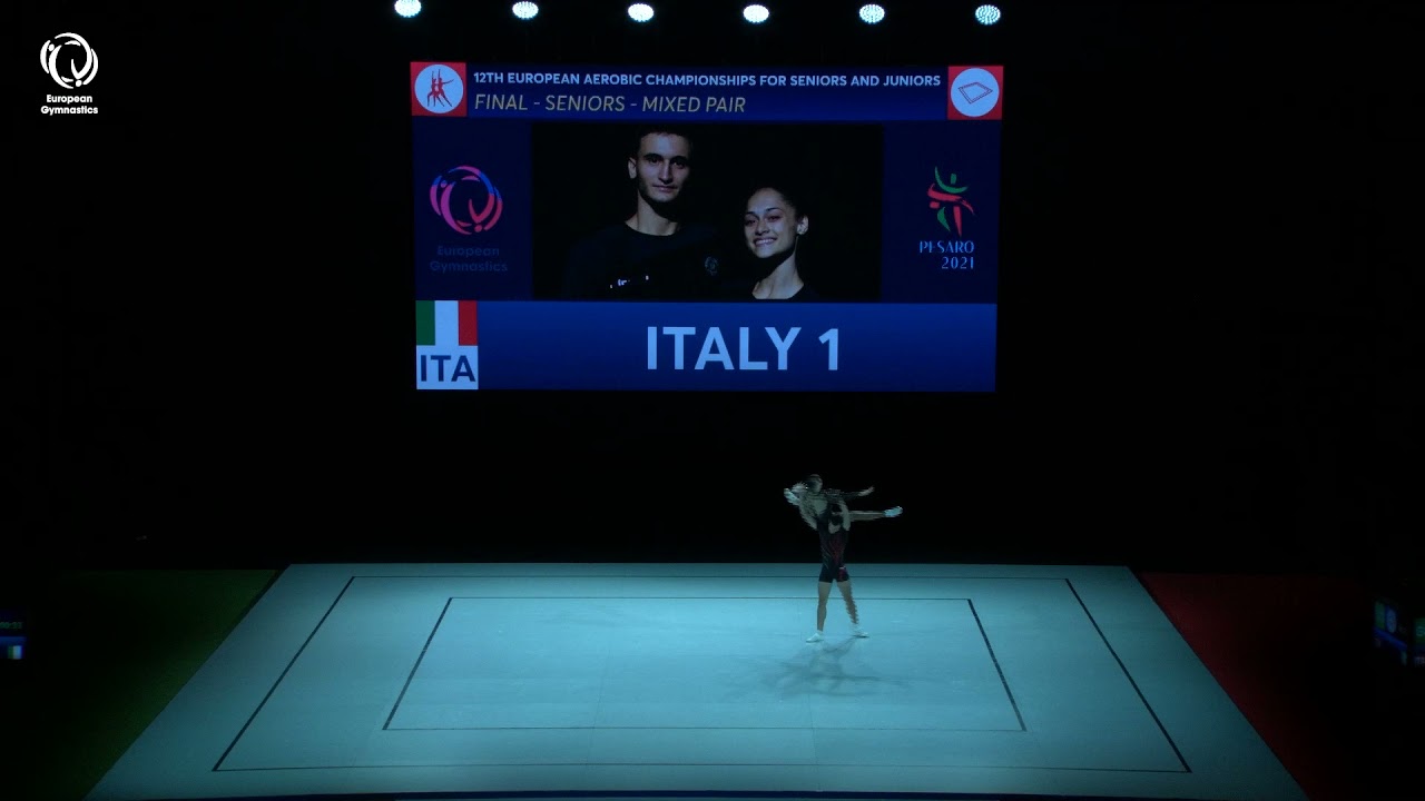 Arianna CIURLANTI &  Francesco BLASI (ITA) - 2021 Aerobics Europeans, Mixed Pairs final