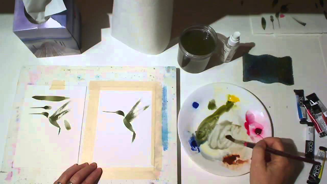 Watercolor Basics—Brush Drawings (Hummingbird)