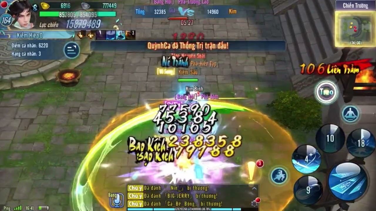 Game Võ Lâm Truyền Kỳ Mobile - Kiếm Sầu s1045 chơi phái Thiên Tâm đánh tống kim bất tử quá ghê gớm
