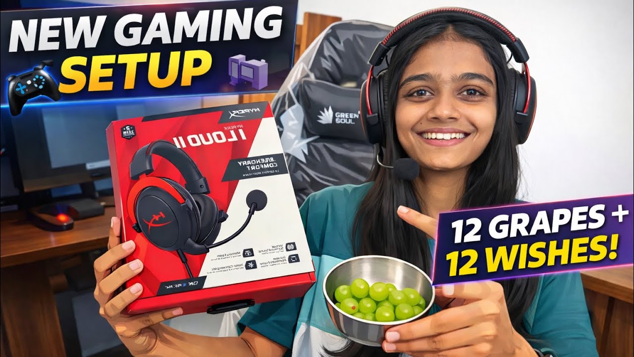Gaming upgrade + 12 Grapes theory😝❤️‍🔥| kannadavlogs | newyear | gamer | gaming chair | headphone .