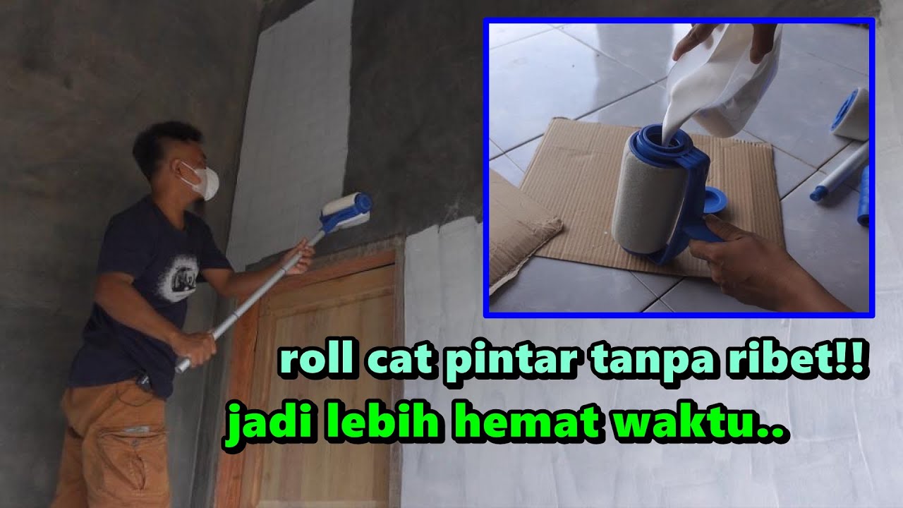 sudah lama tau tapi baru ini nyobain.. praktisnya Mollar PTR6 paint runner kuas roll cat tembok
