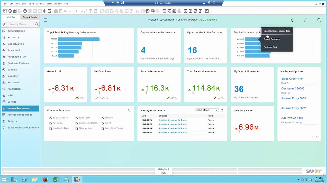 The SAP Business One WOW demo