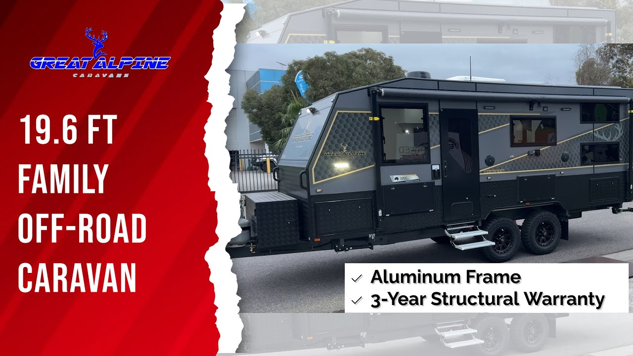 19.6 ft Family Off-Road Caravan with Bunk and kitchen in driver side