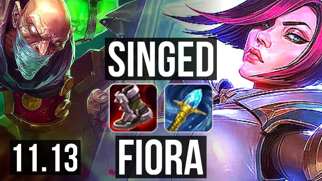 SINGED vs FIORA (TOP) | 2.6M mastery, 2/1/7, 700+ games | KR Master | v11.13