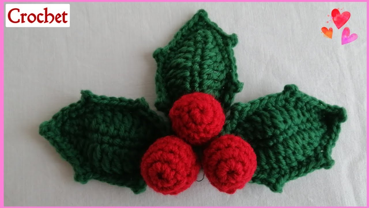 Crochet Holly Berries for Christmas Decor