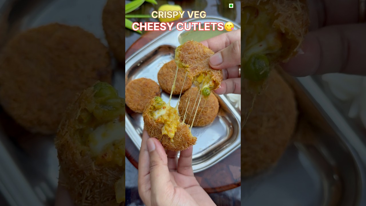 Cheesy Veg Cutlet😋 Crispy and tasty 🤩 #shorts #cheese #cutlet #ashortaday #ytshorts #recipe