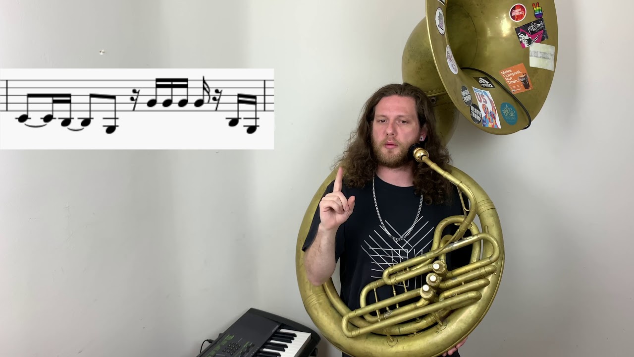 #comedownchallenge and bass line tutorial for sousaphone or tuba
