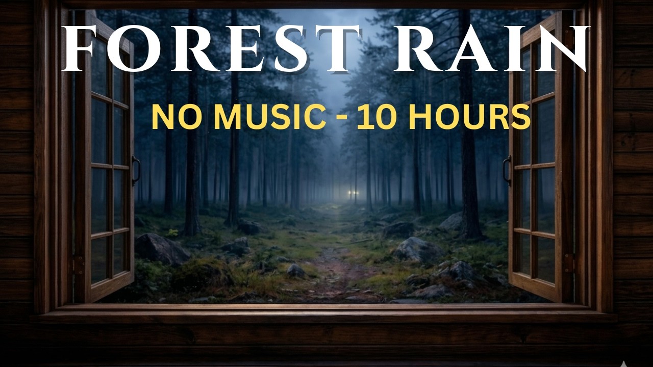 Forest Rain Outside Window — No Music, 10 Hours (Deep Sleep)