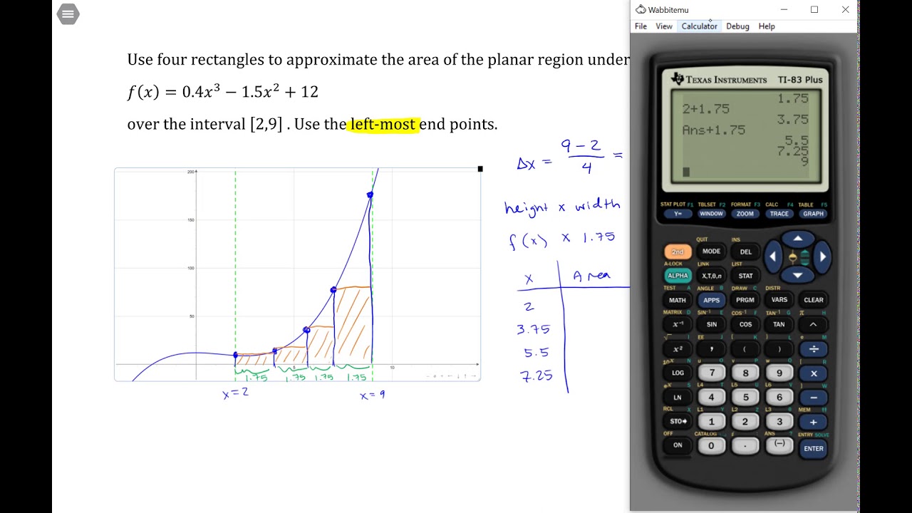 Area Under a Curve: Left Endpoint Rectangles