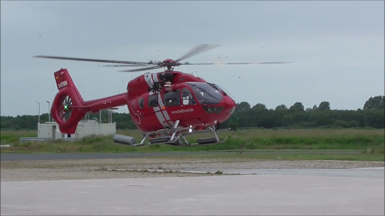 H145 / BK117 D2 kommt zur gro&szlig;en Inspektion, Emden Flugplatz EDWE
