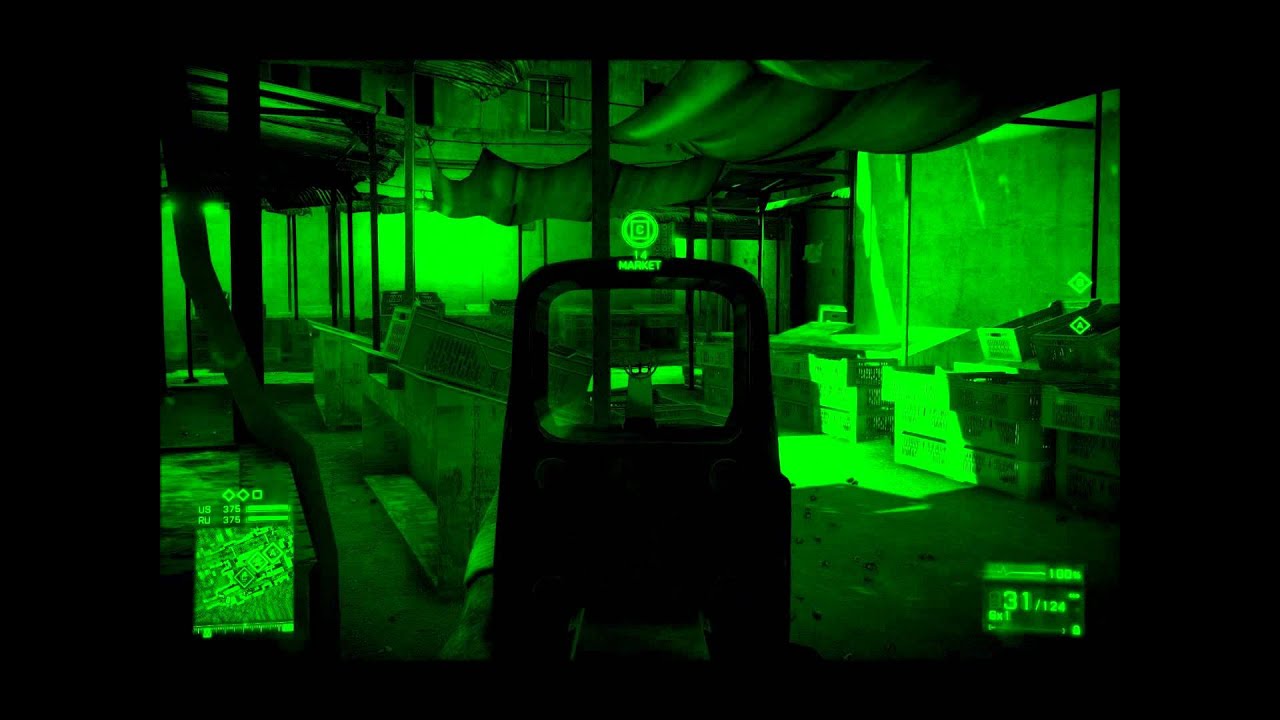 Battlefield 3 mod. FXAA. night vision. Red/green