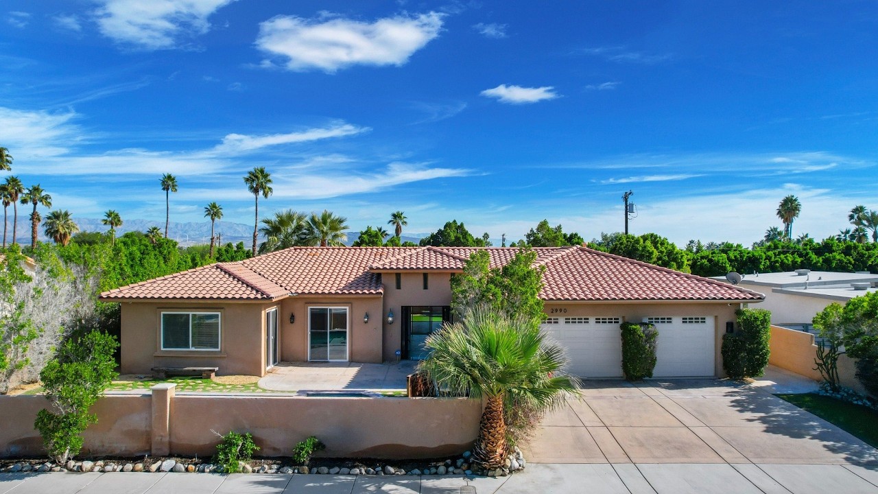2990 North Biskra Rd., Palm Springs, CA ￼92262. 4 beds, 3 baths, 2600 sq’ pool/spa￼