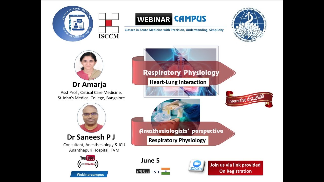 Respiratory Physiology 1 (Heart lung interaction;Anesthesiologists' perspective | WebinarCAMPUS