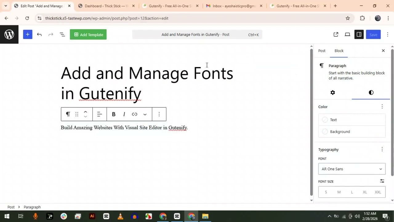 How to Add and Manage Fonts with Gutenify in WordPress