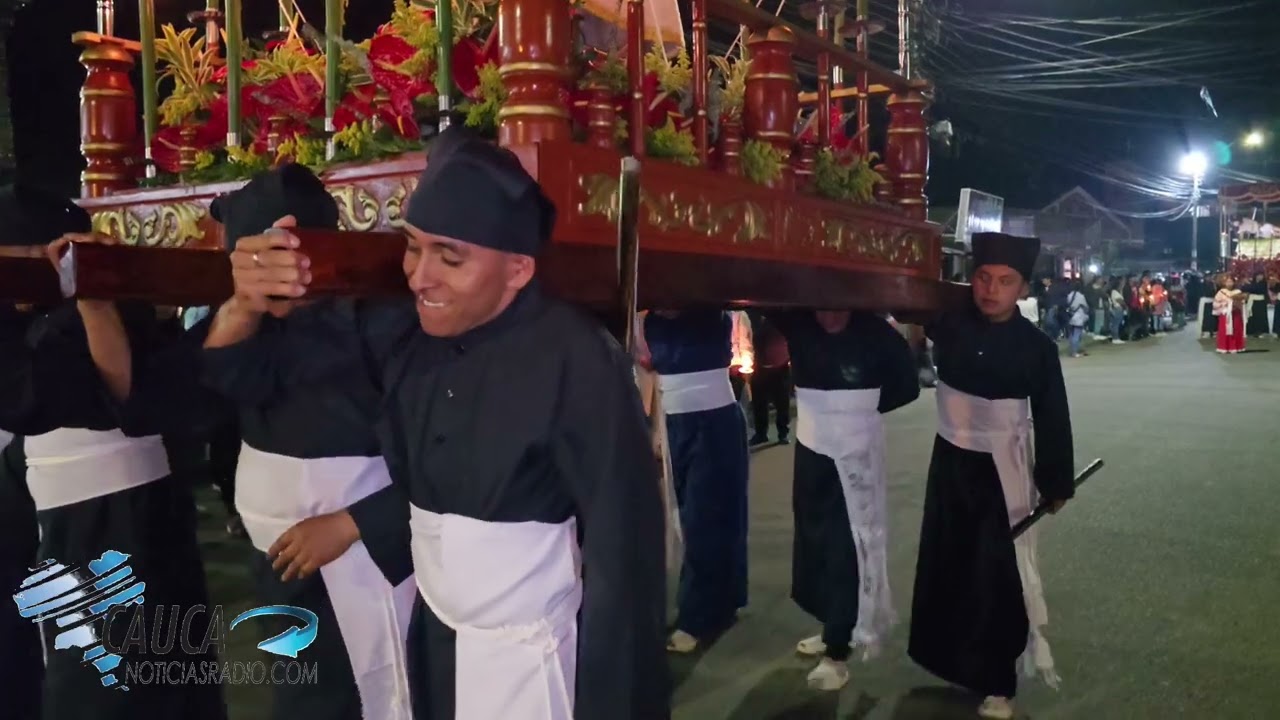 Procesión del Jueves Santo en el barrio Bello Horizonte de Popayán. Semana Santa 2025