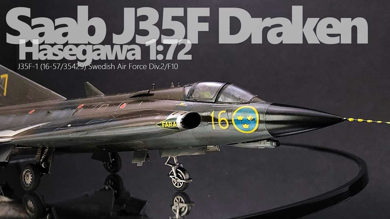 Saab J35F Draken, Hasegawa 1:72 - in 4k