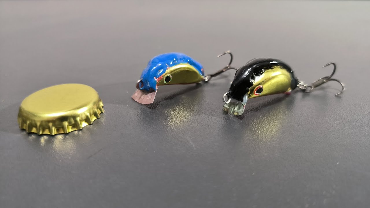 Save money by making fishing lures from beer caps.