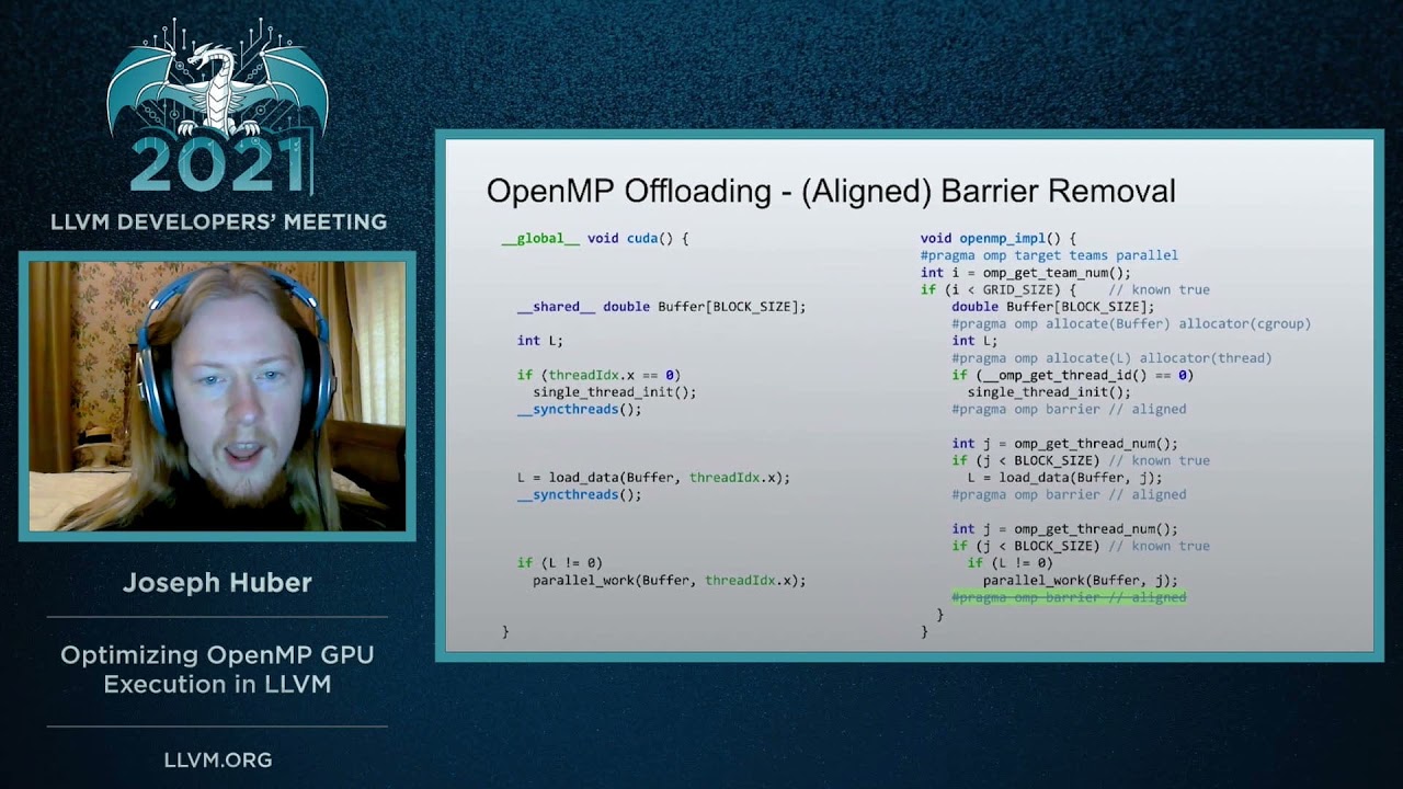 2021 LLVM Dev Mtg “Optimizing OpenMP GPU Execution in LLVM”