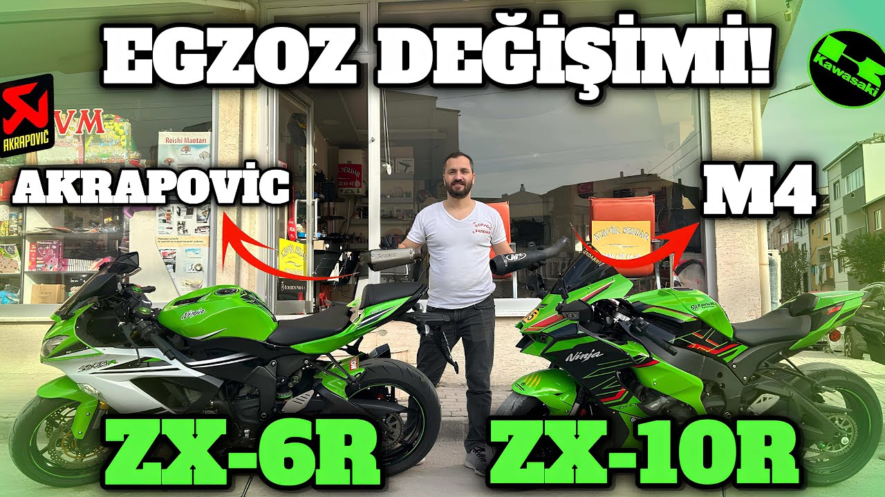 ZX6R MOTORUMA YENİ EGZOZ TAKTIM ! ZX10R EGZOZ DENEDİK ! #motovlog #28 @Serdarkutlu1655