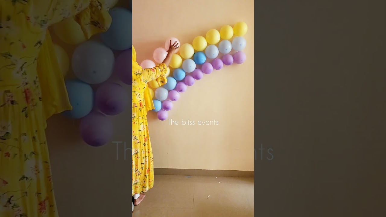 Rainbow theme birthday decoration at home #birthdaydecoration #shorts #theblissevents
