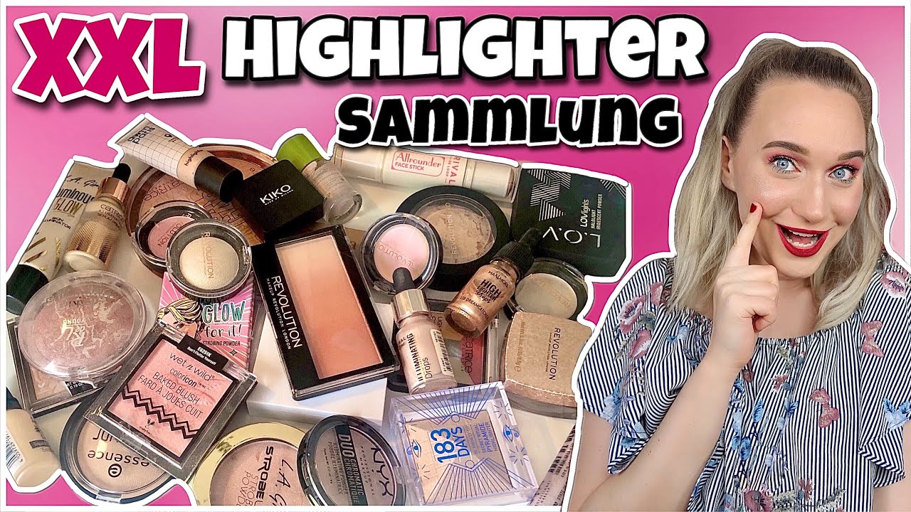 XXL Schminksammlung 2020 | HIGHLIGHTER SAMMLUNG  ✨ | Alle Swatches! 🥰  | LikeADaisyInSpring