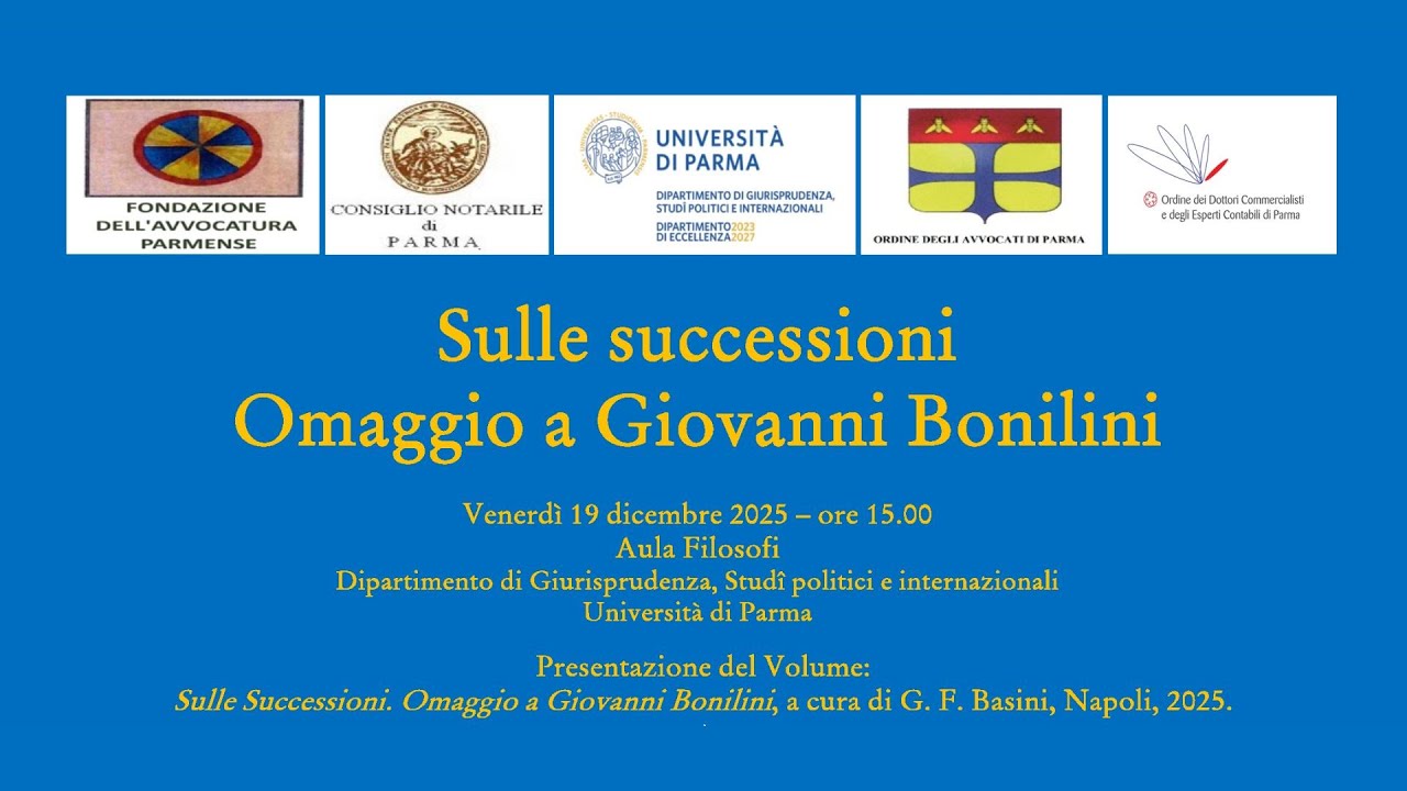 Sulle successioni. Omaggio a Giovanni Bonilini
