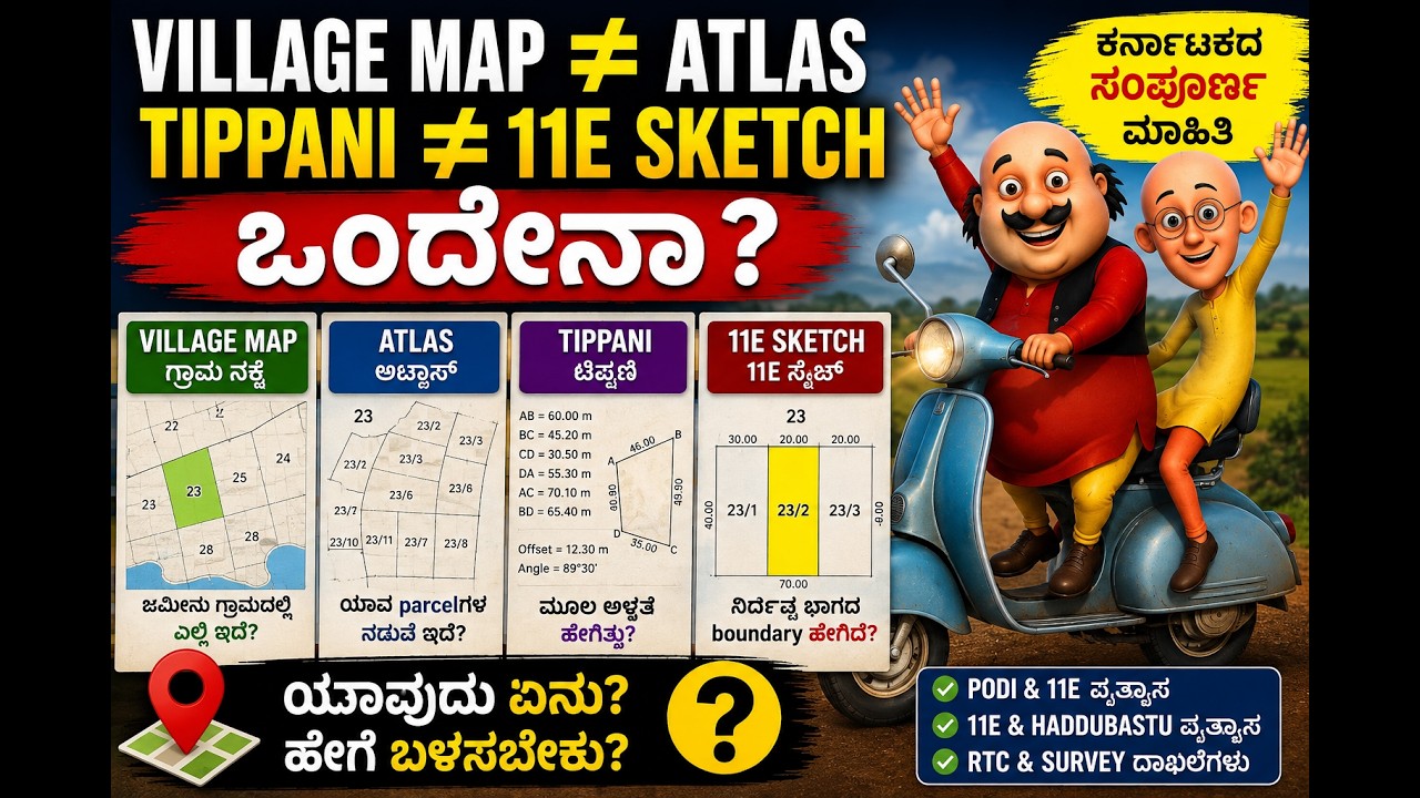 Village Map vs Atlas vs Tippani vs 11E Sketch | ಕರ್ನಾಟಕ Land Survey ದಾಖಲೆಗಳ ವ್ಯತ್ಯಾಸ