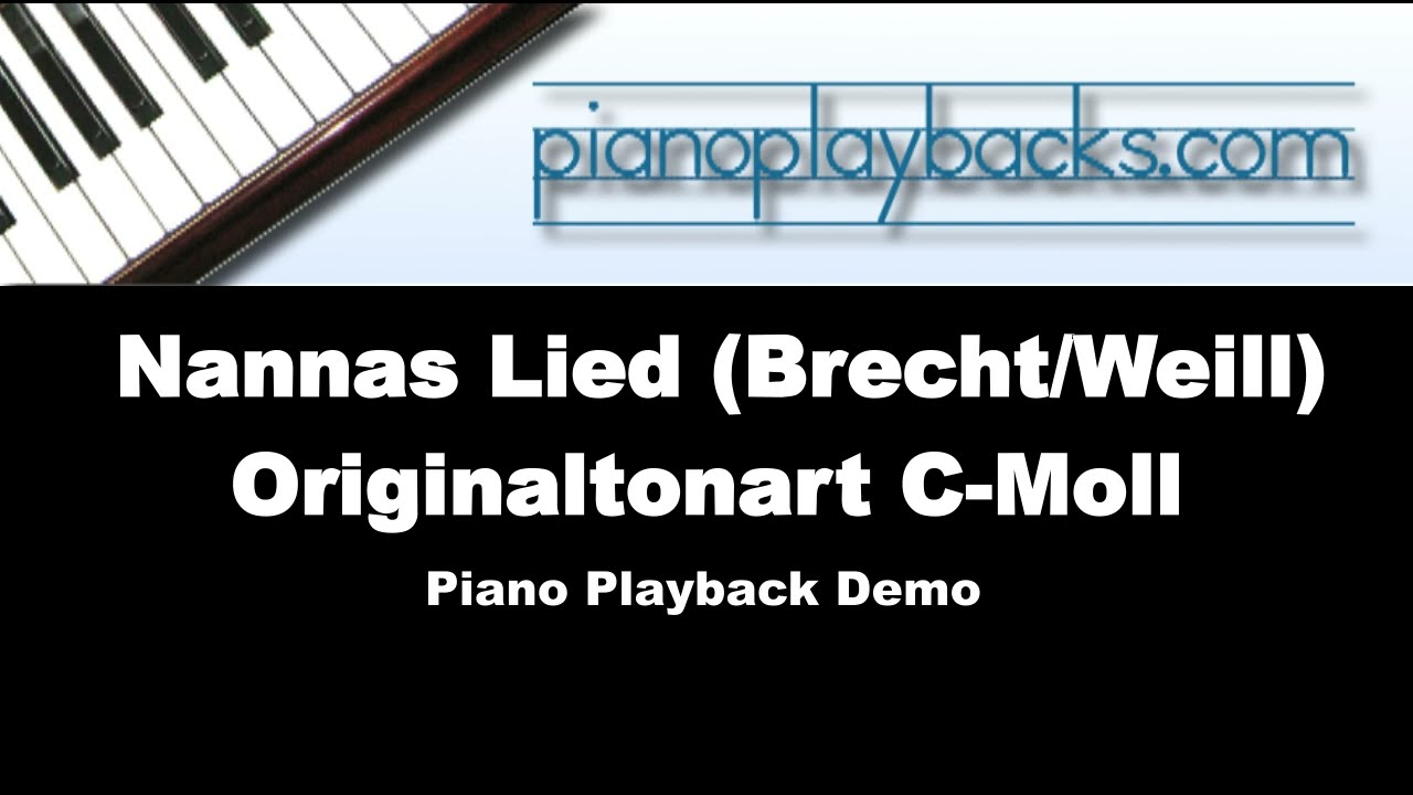 Nannas Lied (Kurt Weill Cover) Playback Instrumental Demo Originaltonart C-Moll