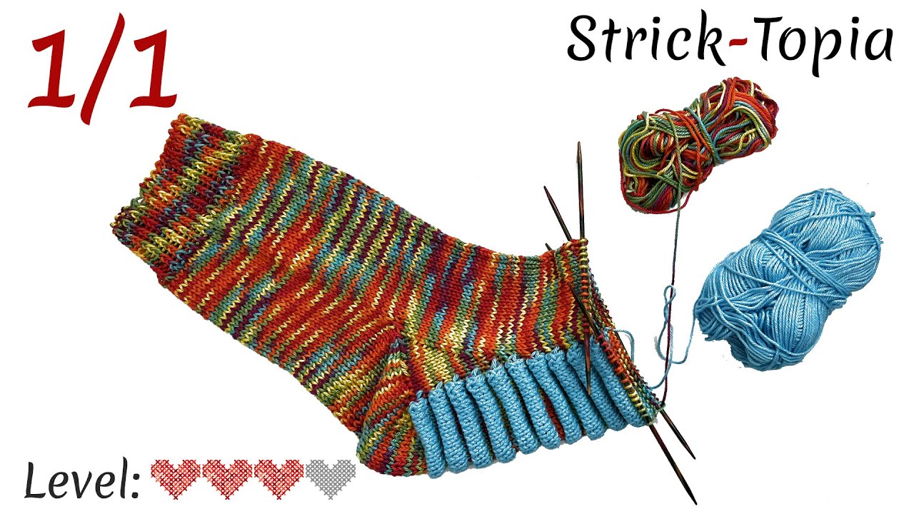 Sockenfuß mit Biesenmuster stricken leicht gemacht - Tutorial