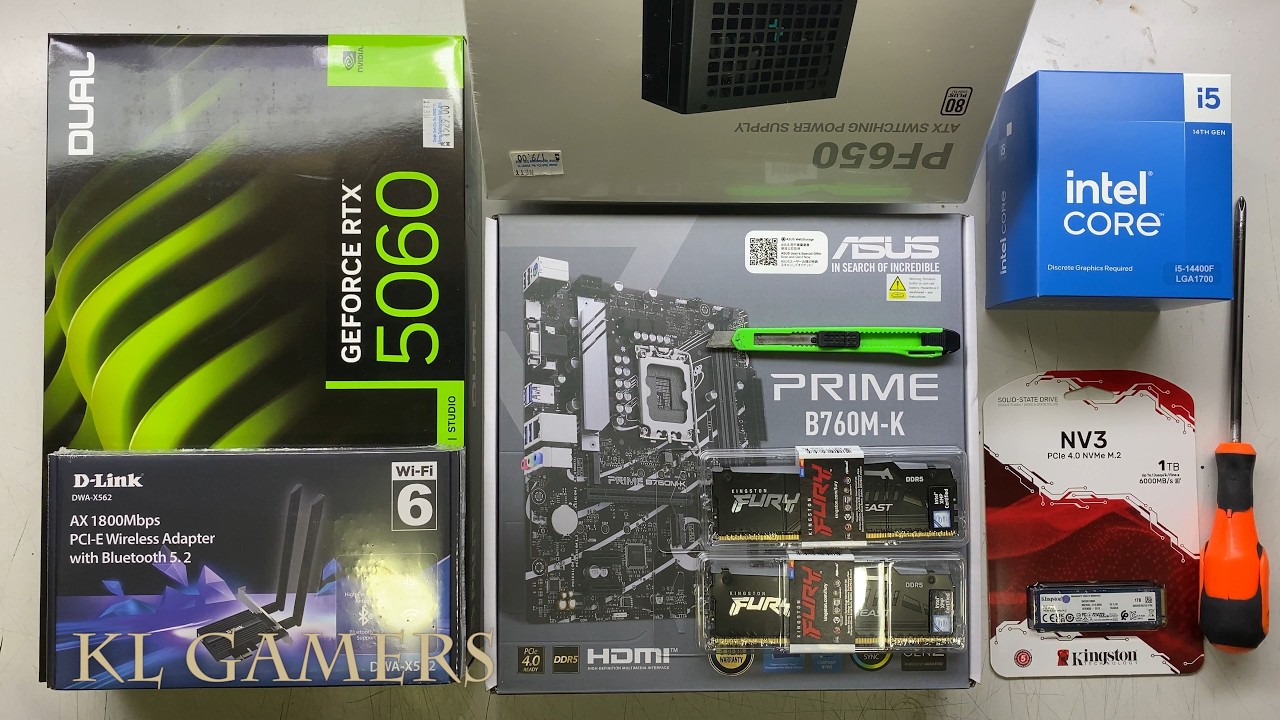intel Core i5 14400F ASUS PRIME B760M K Segotep Brave W1 Palit RTX5060 Gaming PC Build