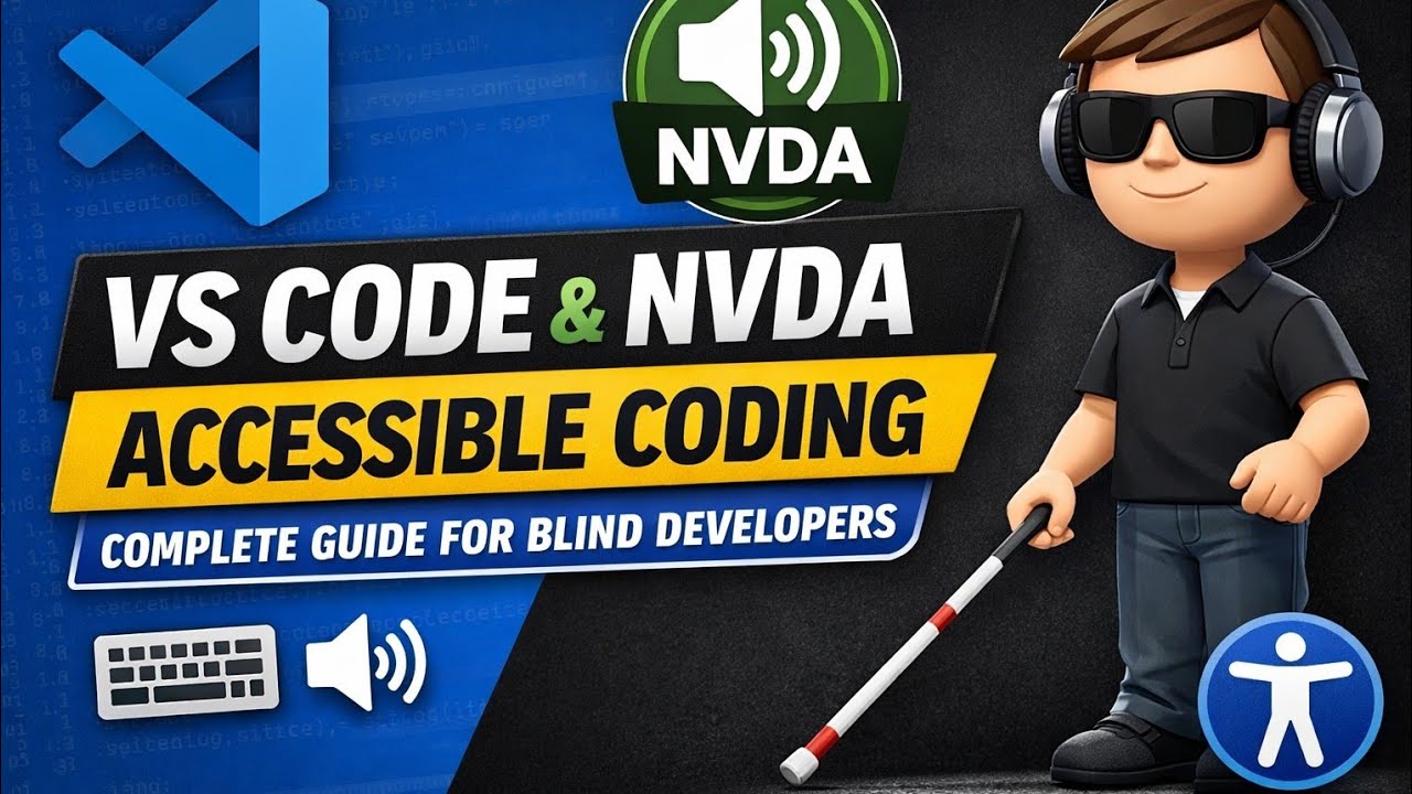 How to use Visual Studio Code with NVDA Screen Reader | accessible coding tutorial #technicaldna