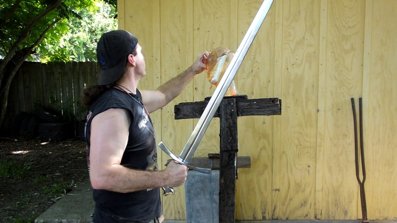 13th Century Riding Sword Tested on Analog Ballistic Gel Head!