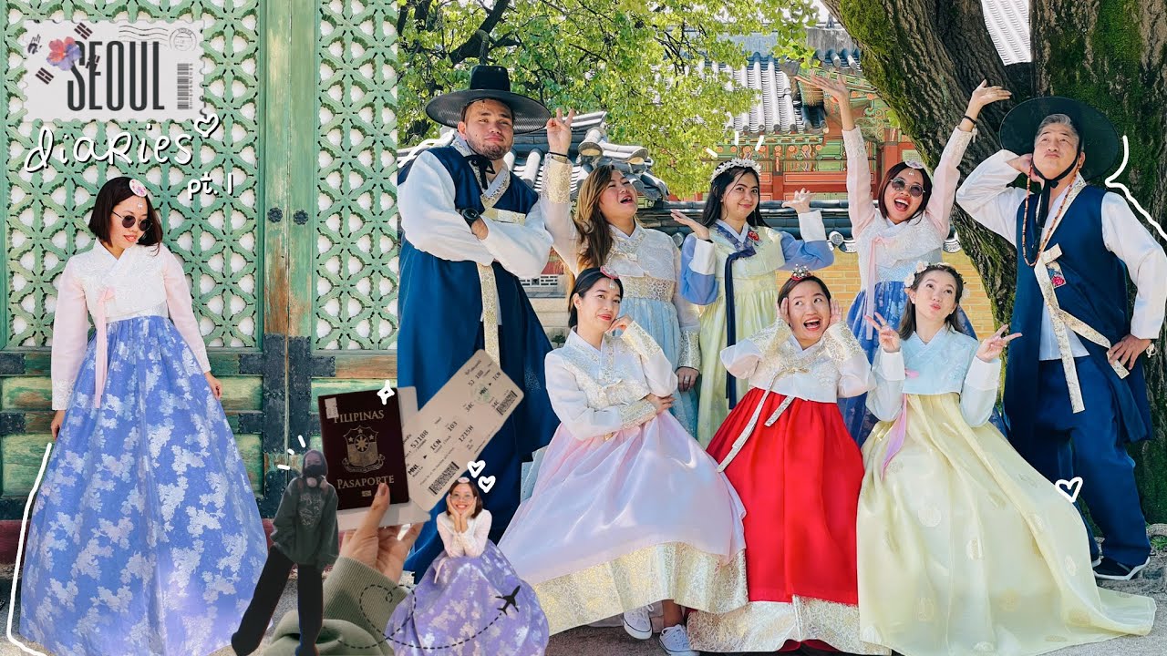 KOREA VLOG: fly with me to Seoul ✈️ night out, wearing hanbok and walking around the palace | Joanna