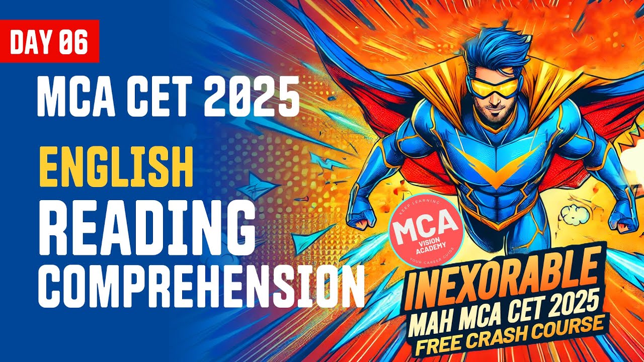 English Reading Comprehension for MAH MCA CET 2025 | DAY 6 🚀 INEXORABLE Free Crash Course 🔥