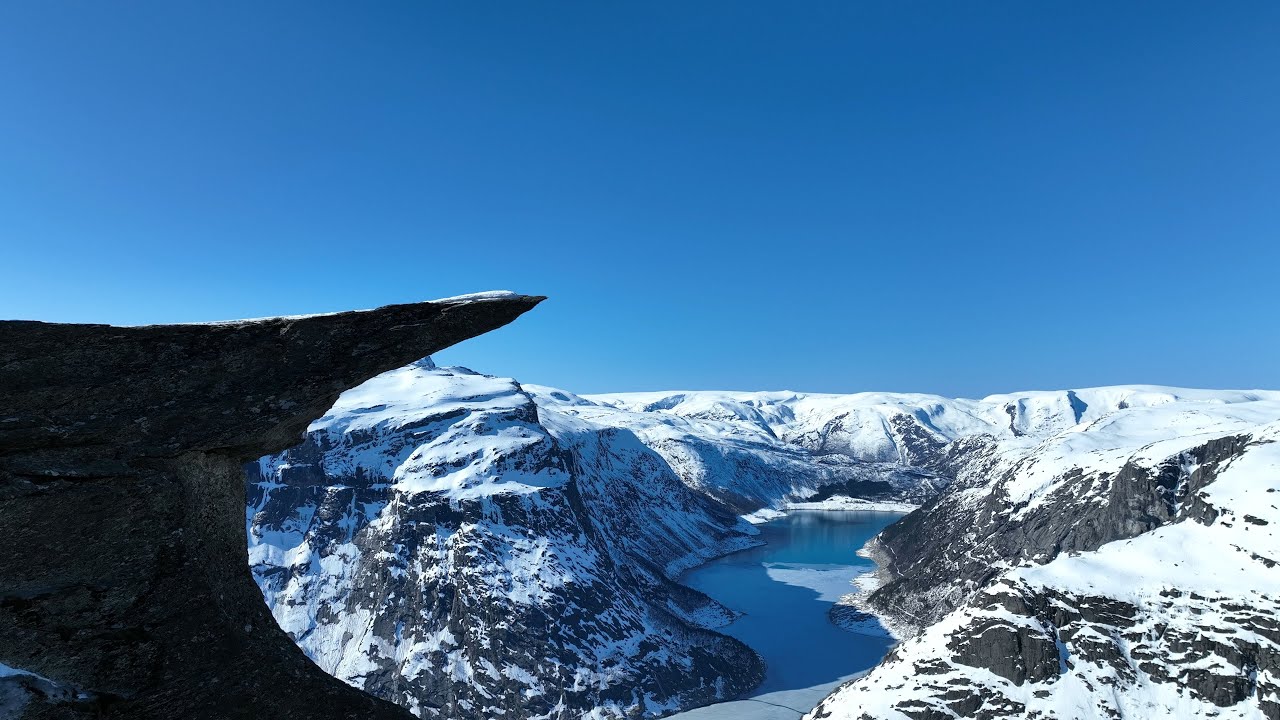 노르웨이 3대 트렉킹 트롤퉁아 환상적인 겨울 풍경 솔로 백패킹 1박2일 Trolltunga solo overnight winter trip