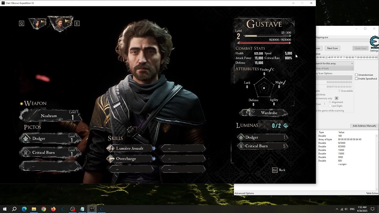 Clair Obscur Expedition 33 - Cheat Combat Stats