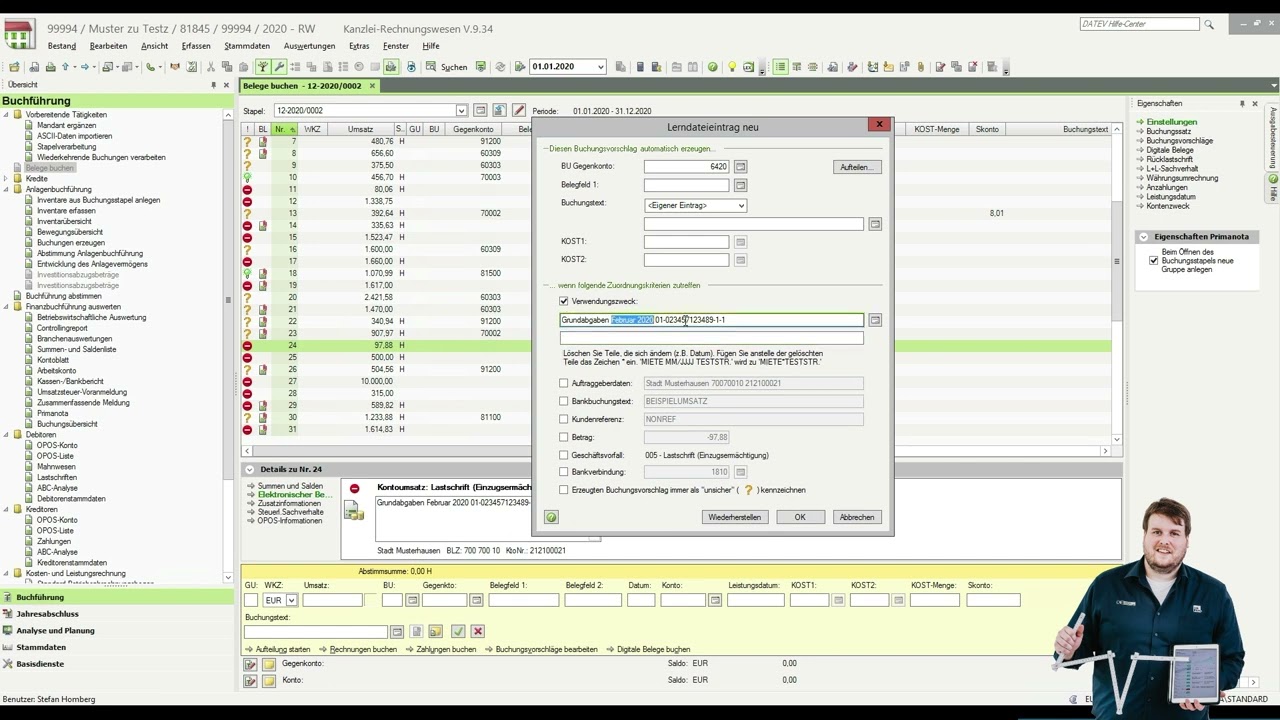 Nutzung Kontoauszugsmanager und Lerndatei