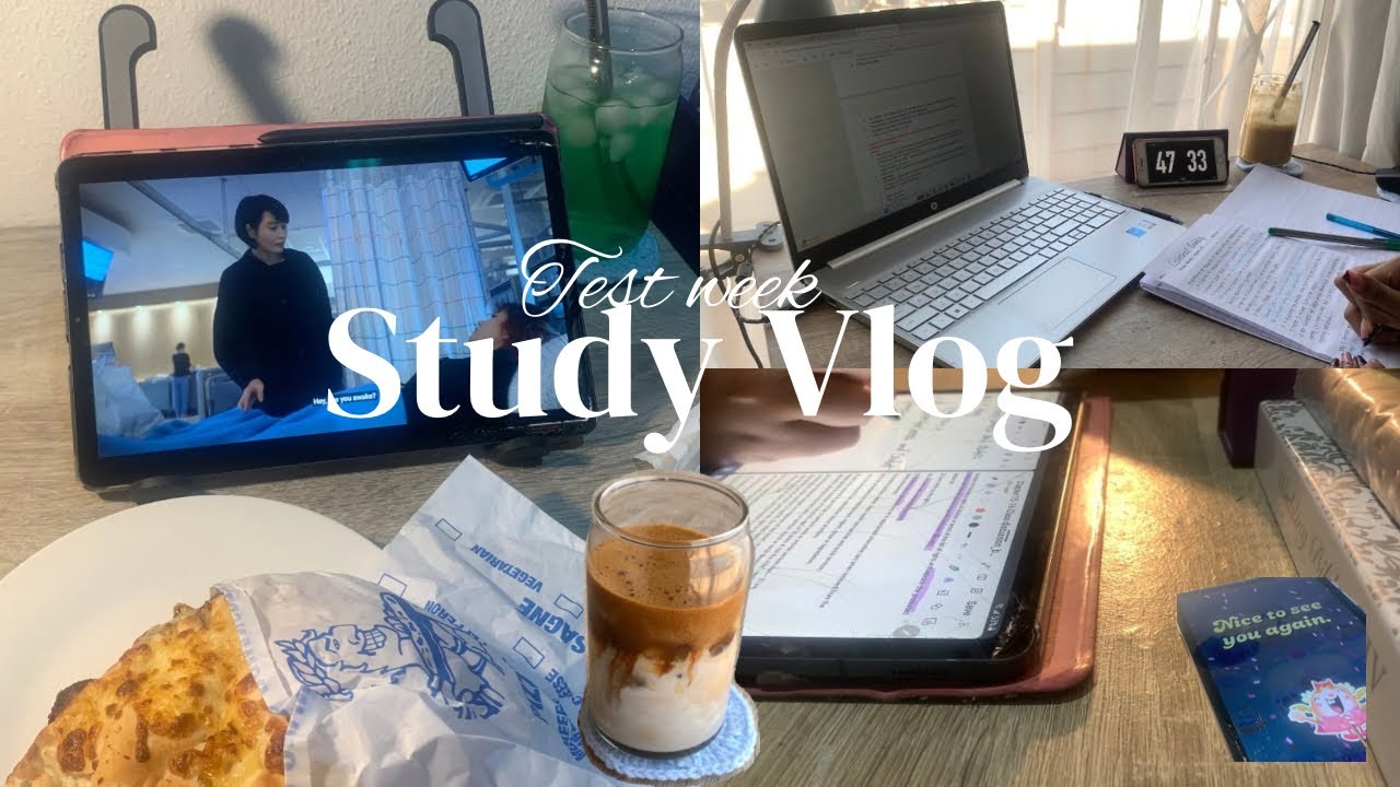 Law Test Week Study vlog 📚| study, coffee☕️, food🥧, Games 🀄️