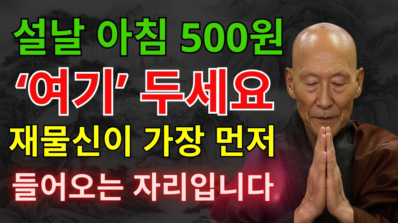 법정스님 명언 | 90% 사람들이 모르는 ‘500원’ 위치… 설날 아침 여기에 두면 재물이 끊이지 않습니다