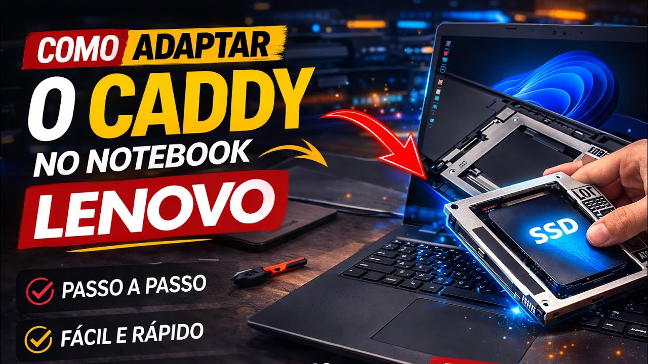 Como Adaptar Caddy no Notebook Lenovo | Coloque SSD no Lugar do DVD (Passo a Passo)