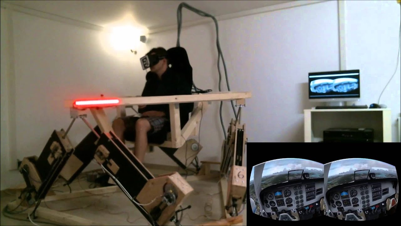 MS FSX - Oculus Rift DK1 - DIY 6DOF Platform - HK