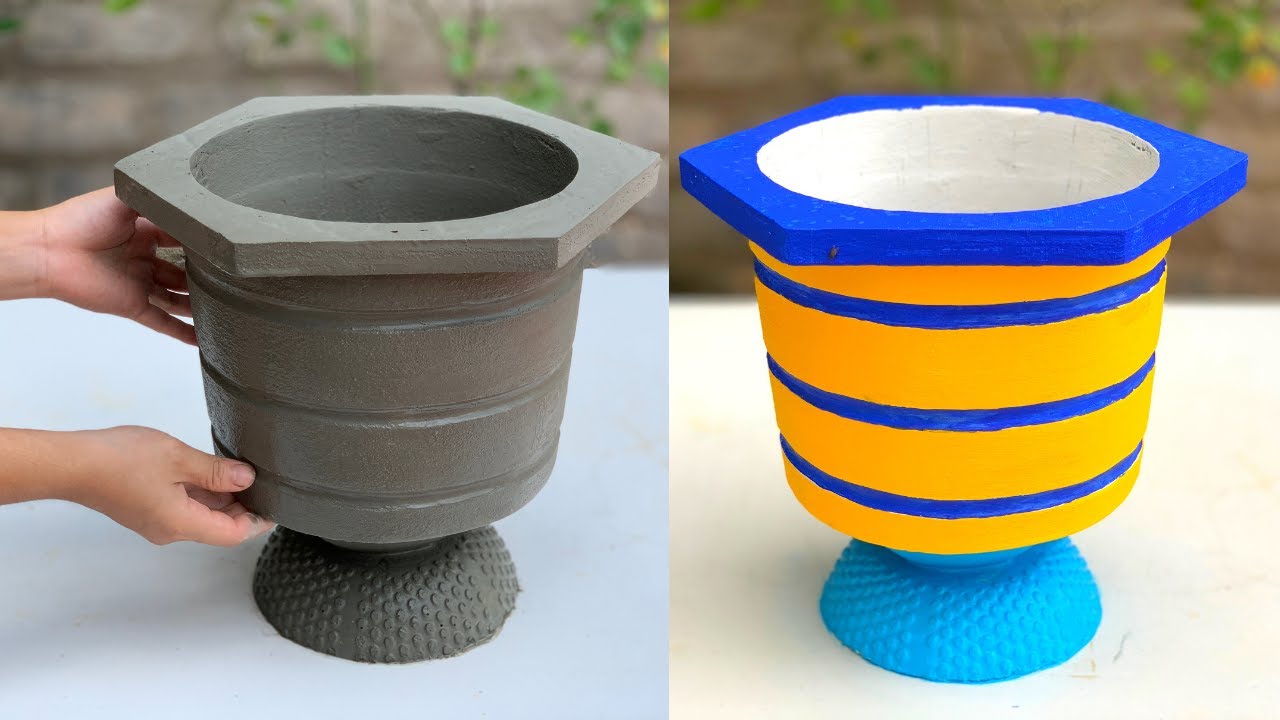 Make A Cement Pot From A Trash Can Mold - Decorate Your Garden