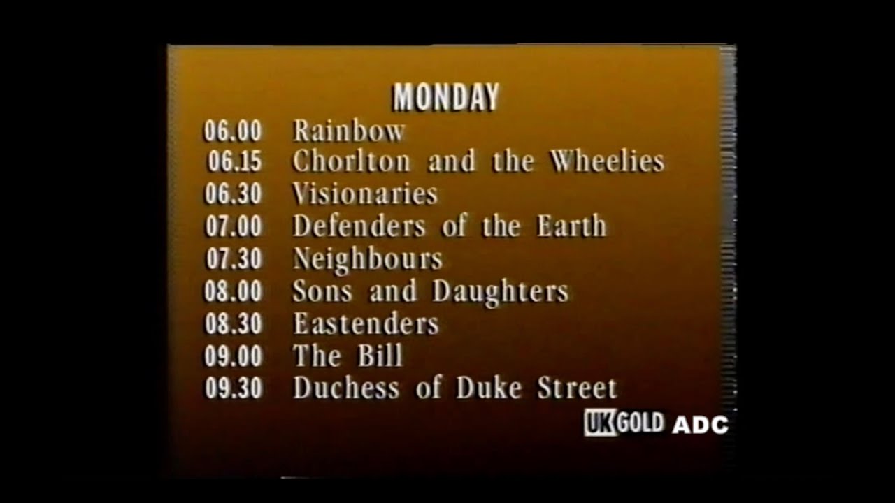 UK Gold closedown 20th December 1992