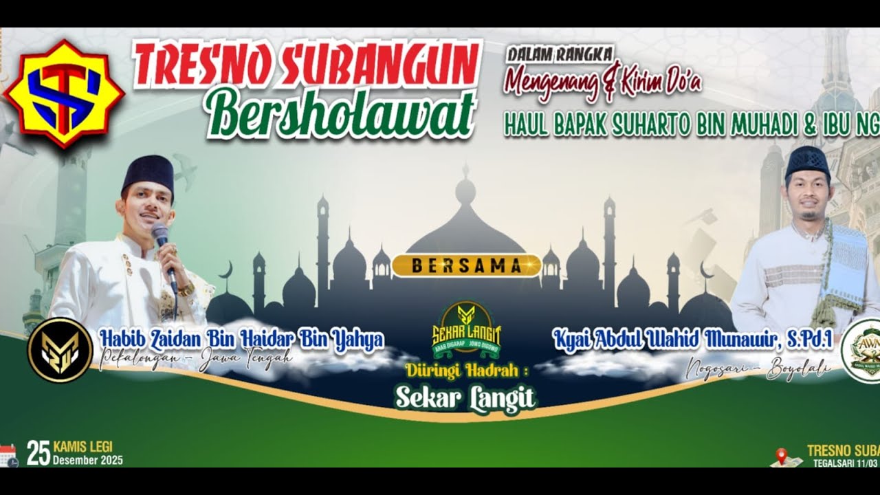 TRESNO SUBANGUN TANJUNG KLEGO  Bersholawat BERSAMA HABIB ZAIDAN BIN HAIDAR BIN YAHYA