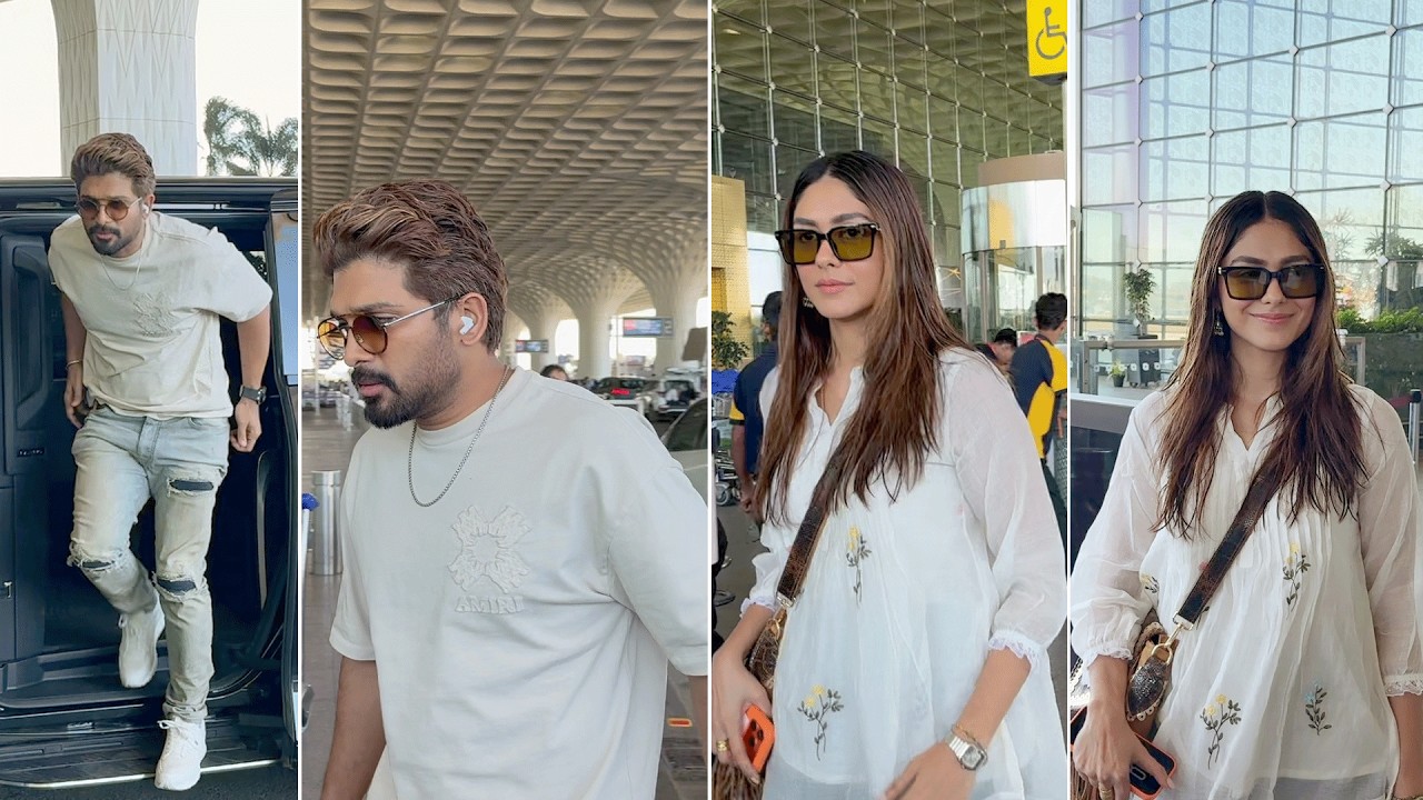 Icon Star Allu Arjun & Mrunal Thakur Visuals at Mumbai Airport