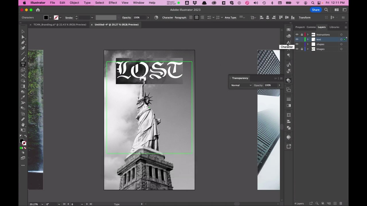 Illustrator Basics: Text and Transparency
