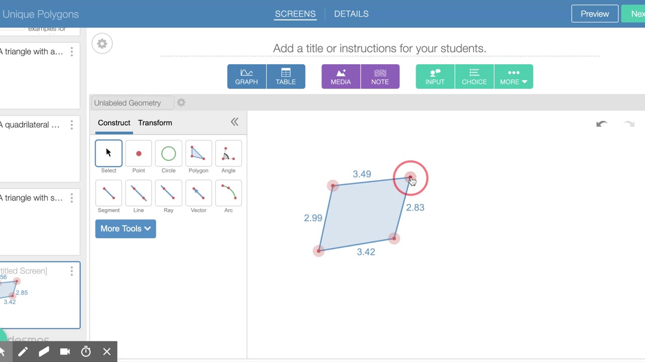Desmos Geometry Tool